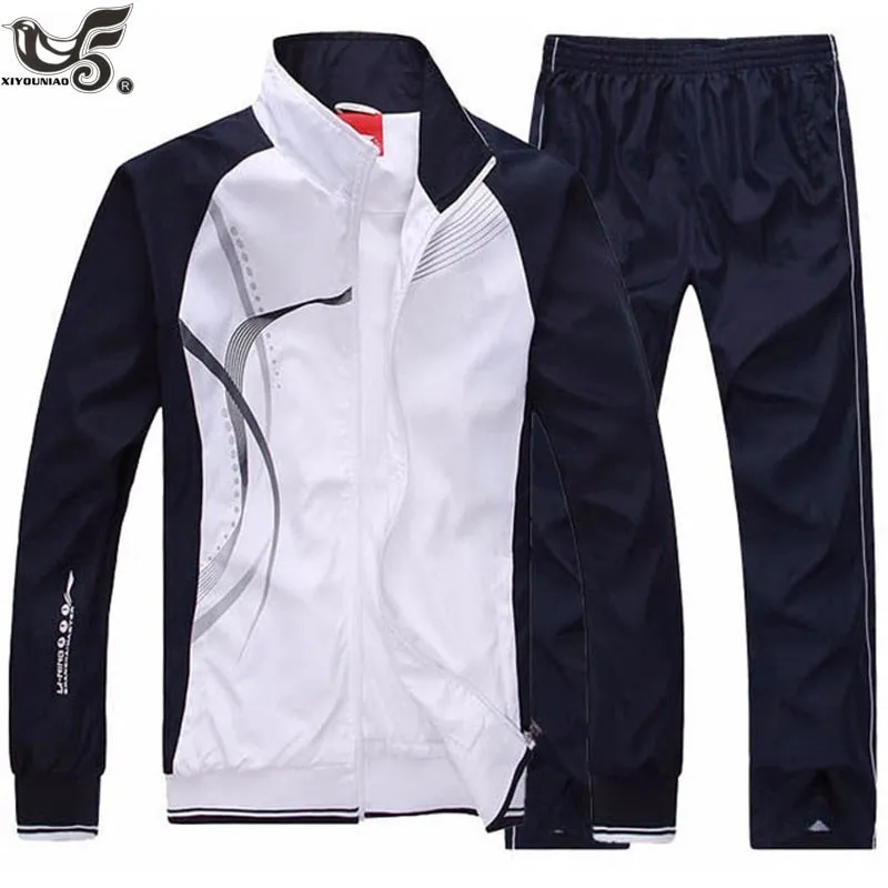 Men's Set Spring Autumn Jogging Sportswear Two Piece Sport Suit Jacket Sweatpants Sweatsuit Men Basketball Tracksuit Clothing