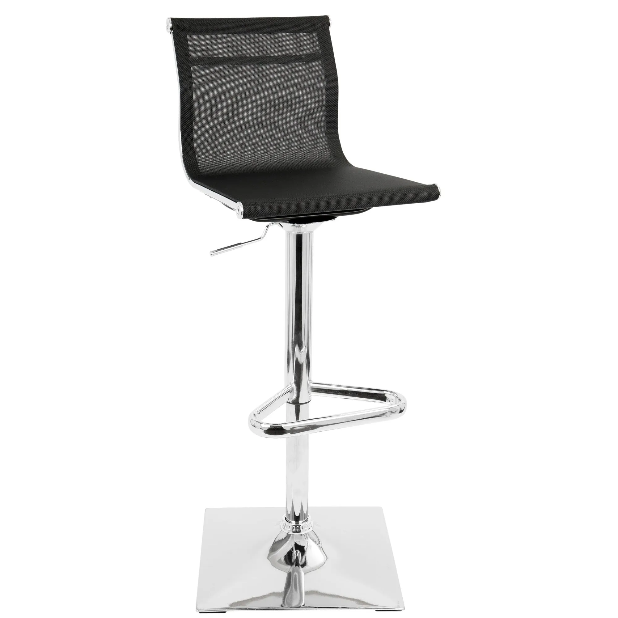 Mirage Contemporary Adjustable Barstool with Swivel in Black by LumiSource