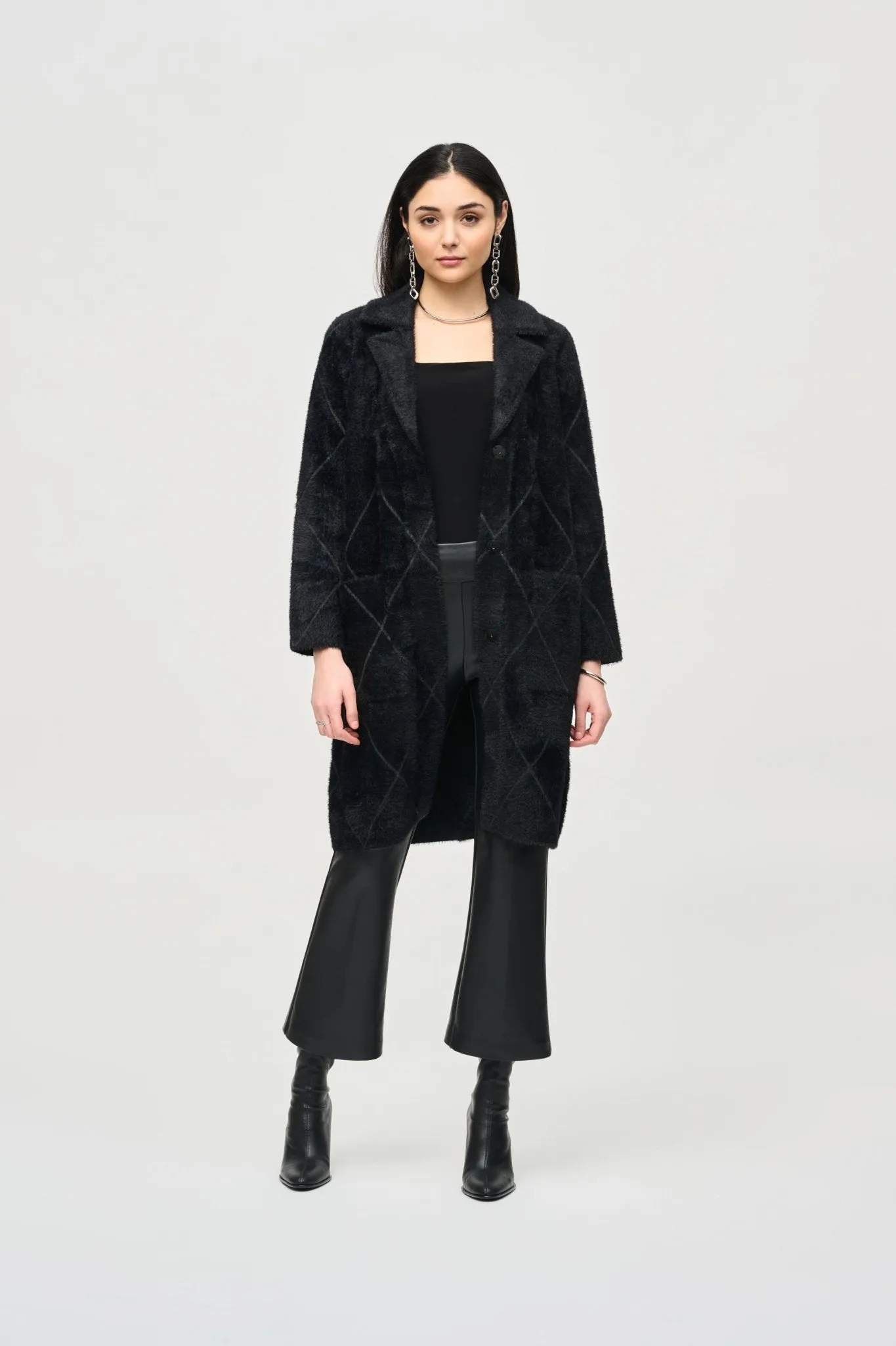 Notched Collared Coat Style 233951 │ Black