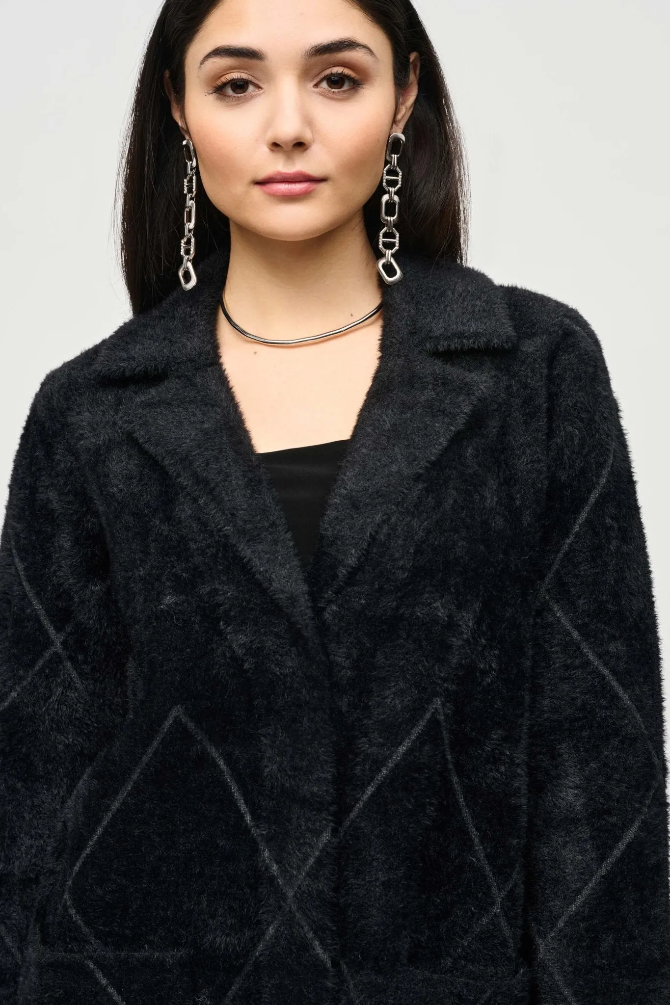 Notched Collared Coat Style 233951 │ Black