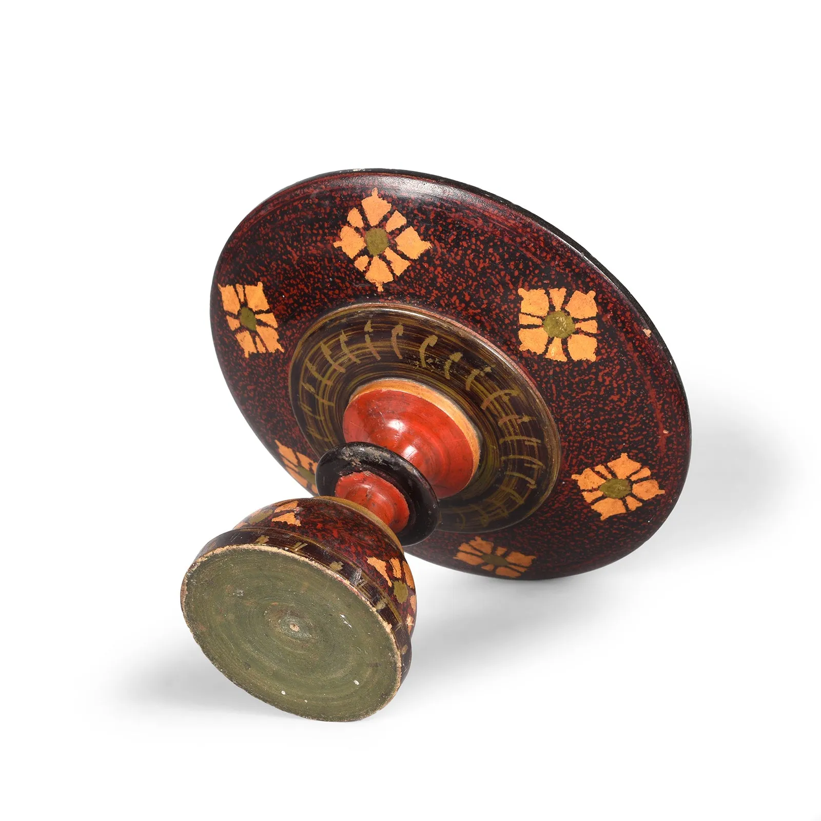 Old Scratchwork Lacquer Stand From Sindh - Ca 1920