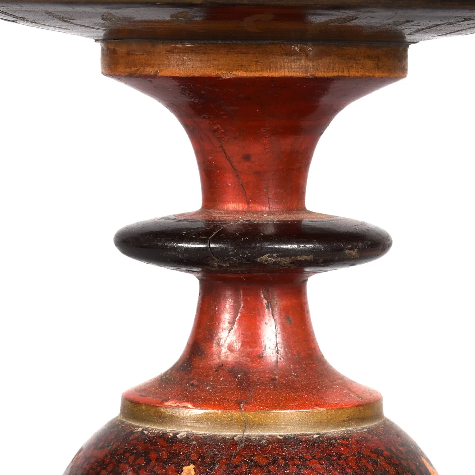Old Scratchwork Lacquer Stand From Sindh - Ca 1920