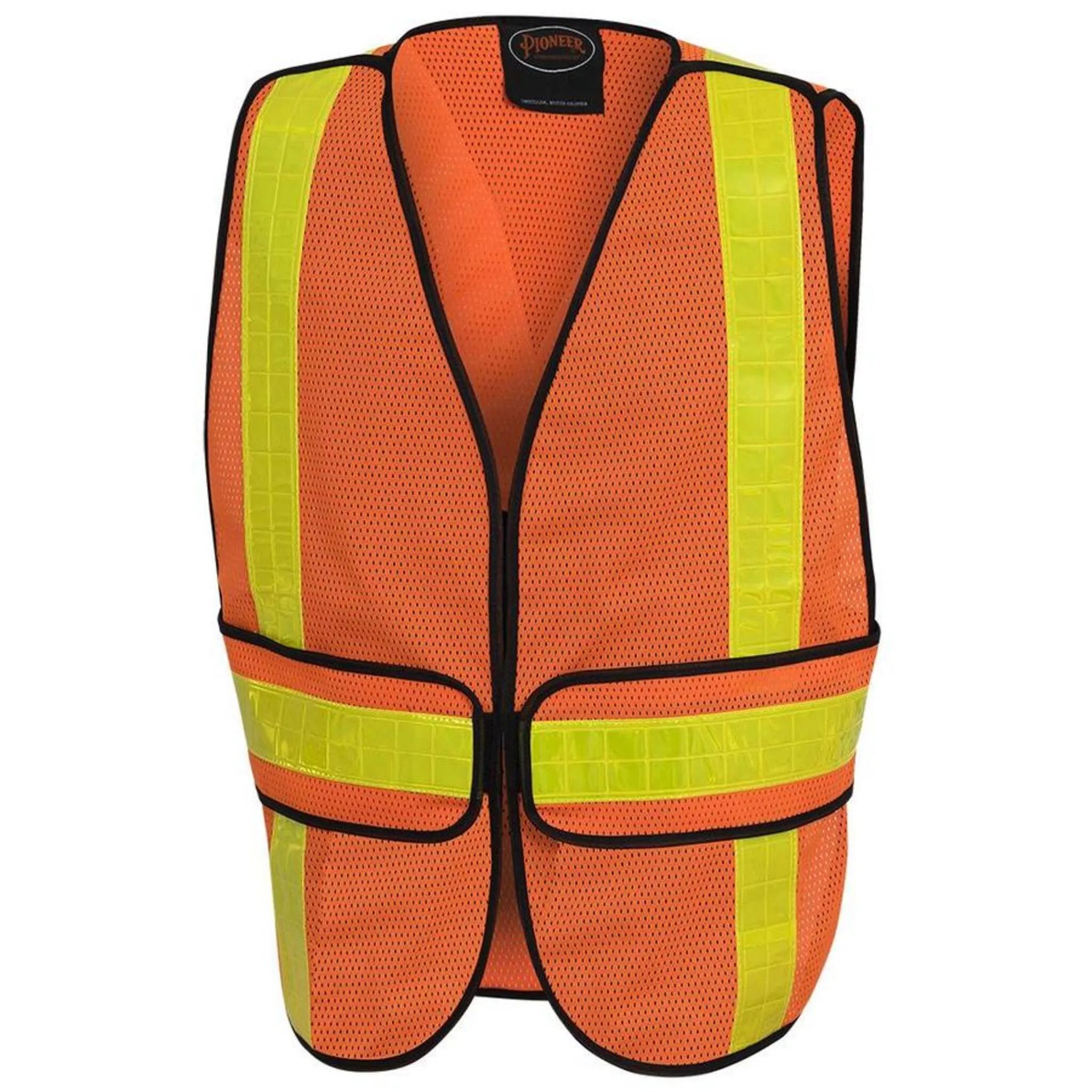 Pioneer Hi Vis Tearaway Safety Vest, All-Purpose Poly/Mesh, Reflective PVC Tape, 5-Point Tearaway, One Size Fits All, Enhanced Visibility