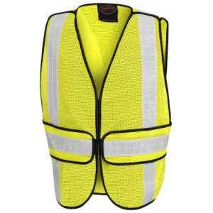 Pioneer Hi Vis Tearaway Safety Vest, All-Purpose Poly/Mesh, Reflective PVC Tape, 5-Point Tearaway, One Size Fits All, Enhanced Visibility