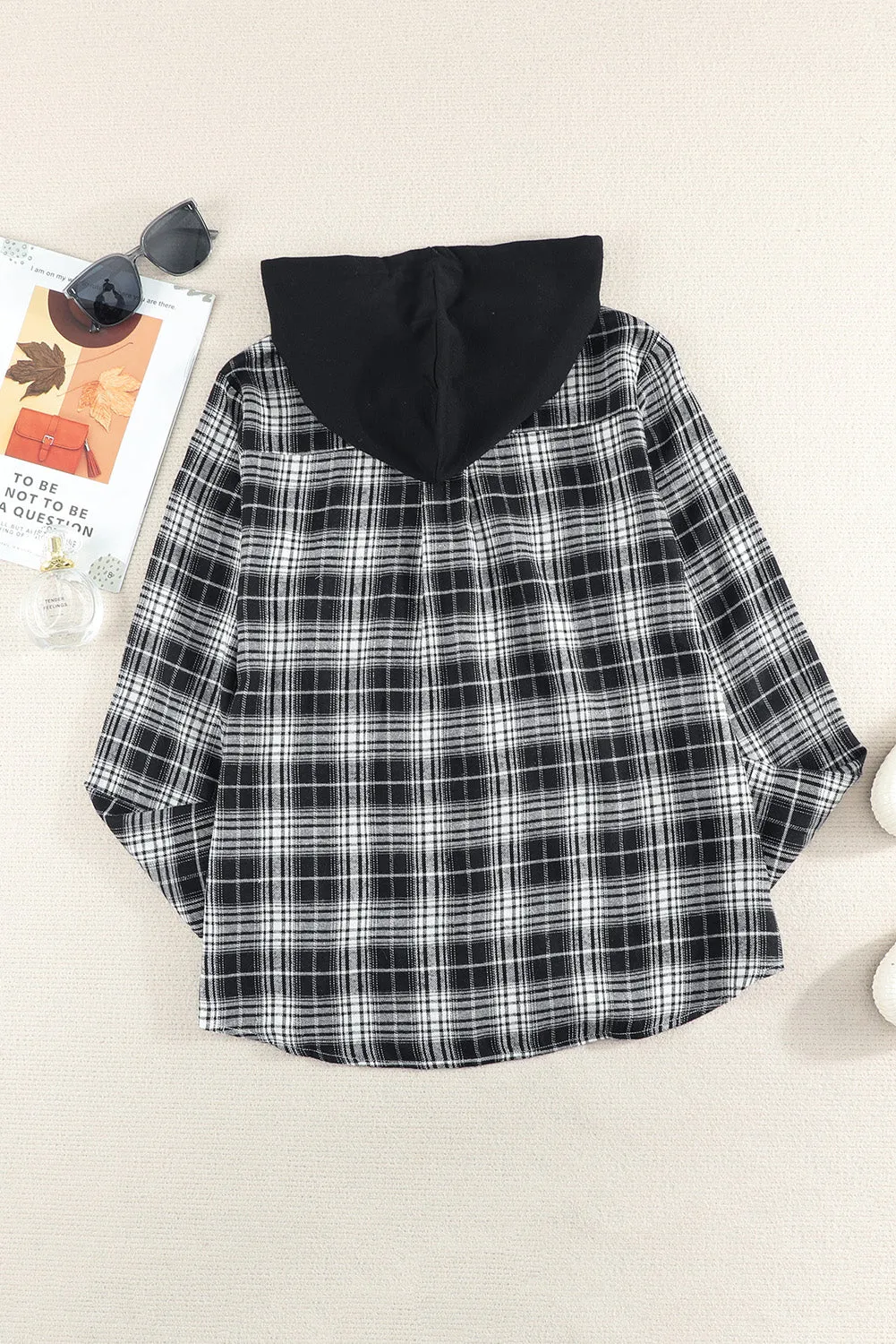 Plaid Hooded Shirt Coat