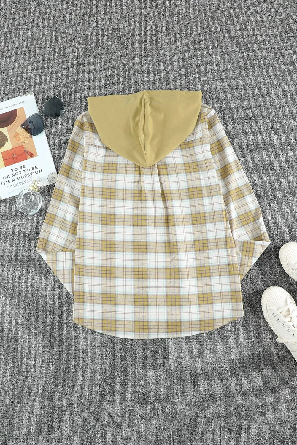 Plaid Hooded Shirt Coat