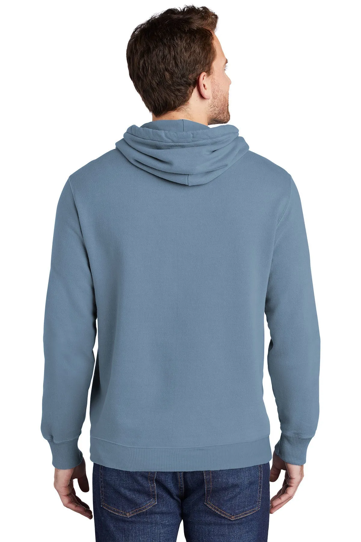 Port & Company Pigment Dyed Branded Hoodies, Denim Blue