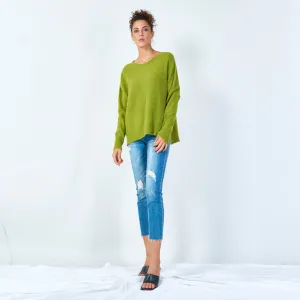 Relaxed fit crew neck sweater wholesale