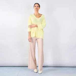 Relaxed v-neck sweater with pocket detail wholesale