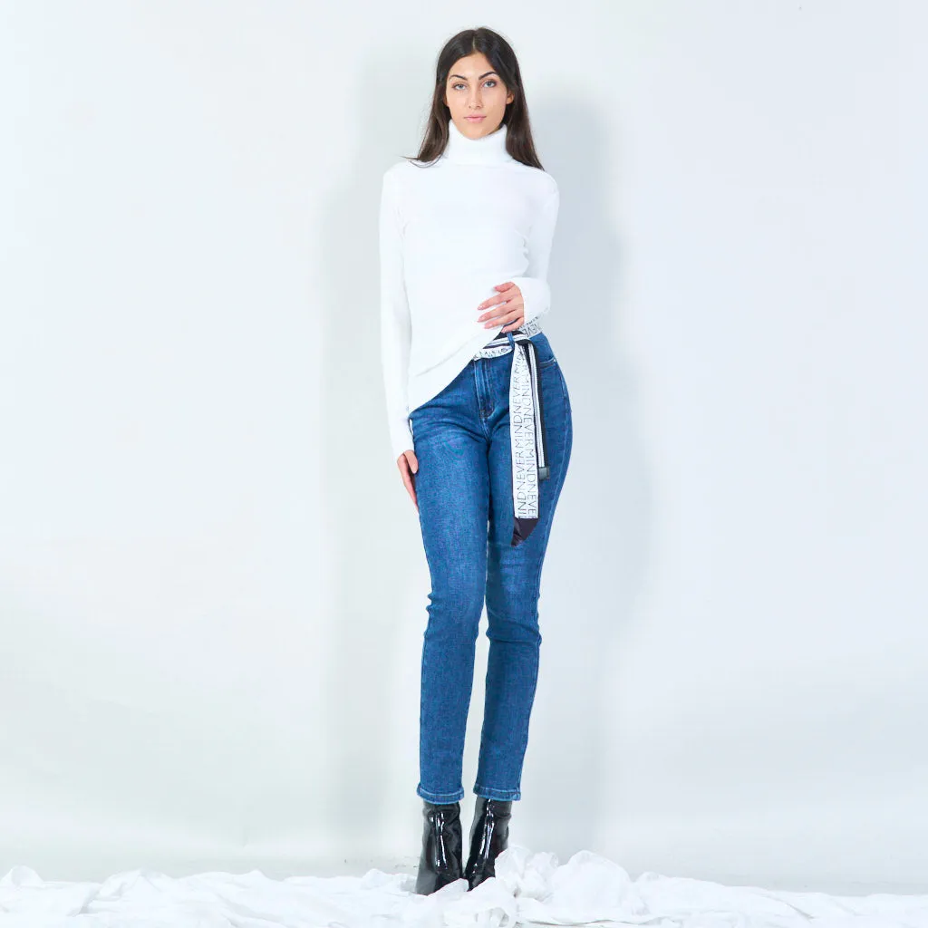 Ribbed turtleneck sweater with long sleeves wholesale