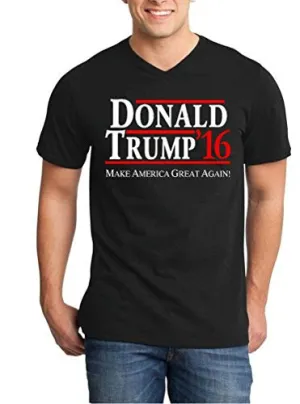 Shop4Ever® Donald Trump 2016 Men's V-Neck T-shirt Political Shirts