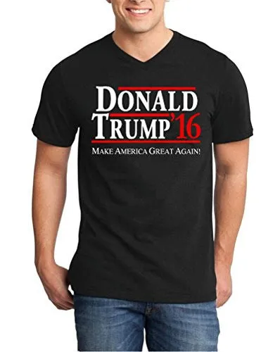Shop4Ever® Donald Trump 2016 Men's V-Neck T-shirt Political Shirts