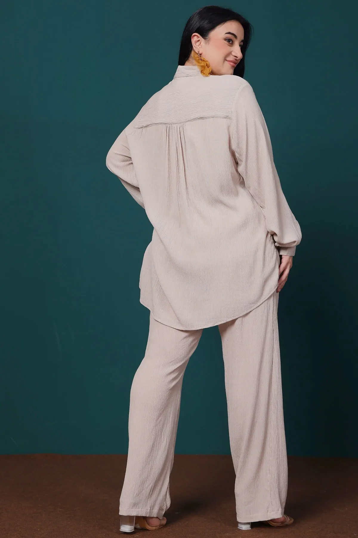 Solid Co-ord Set-Nude
