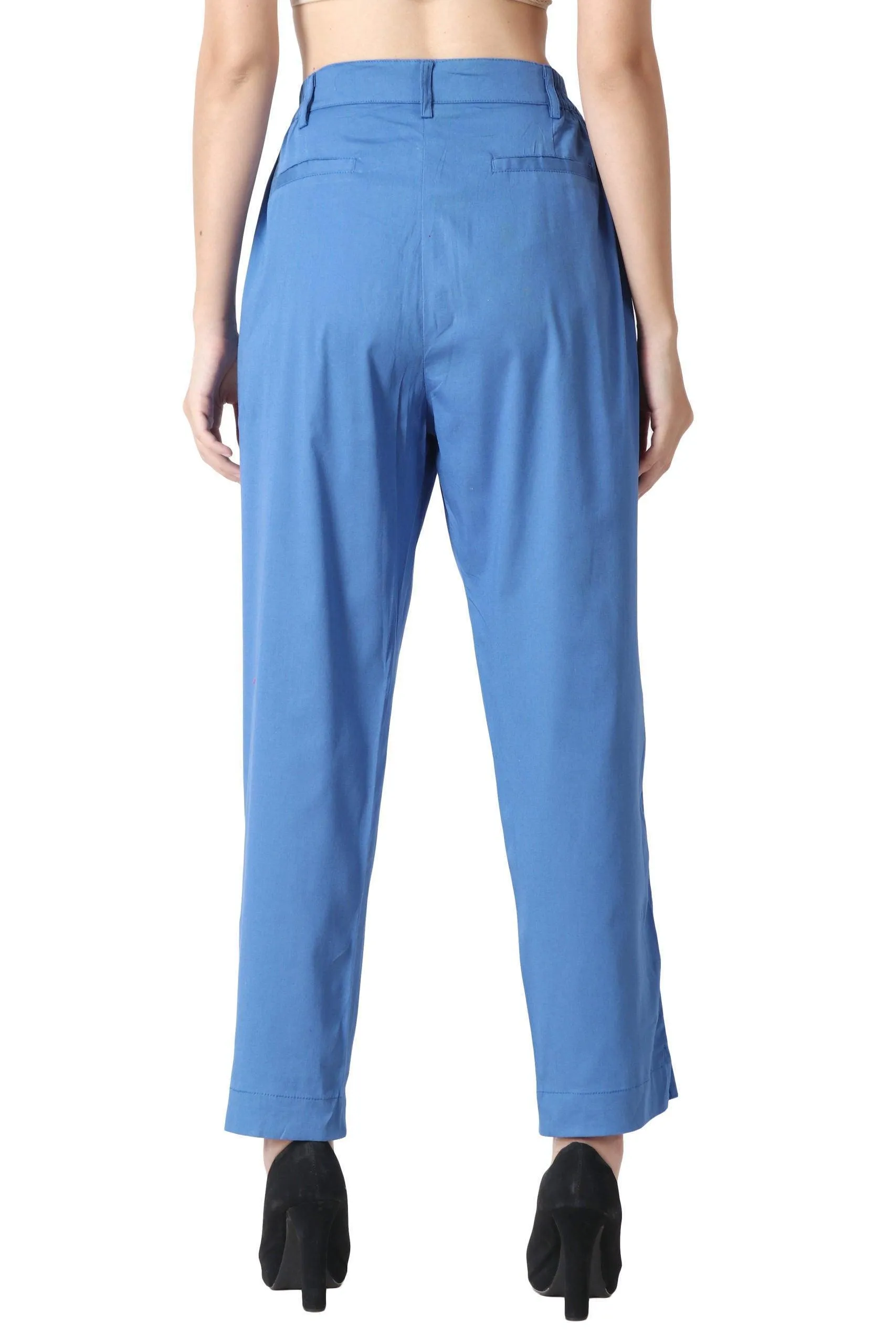 Solid Formal Pants with Ankle Buttons