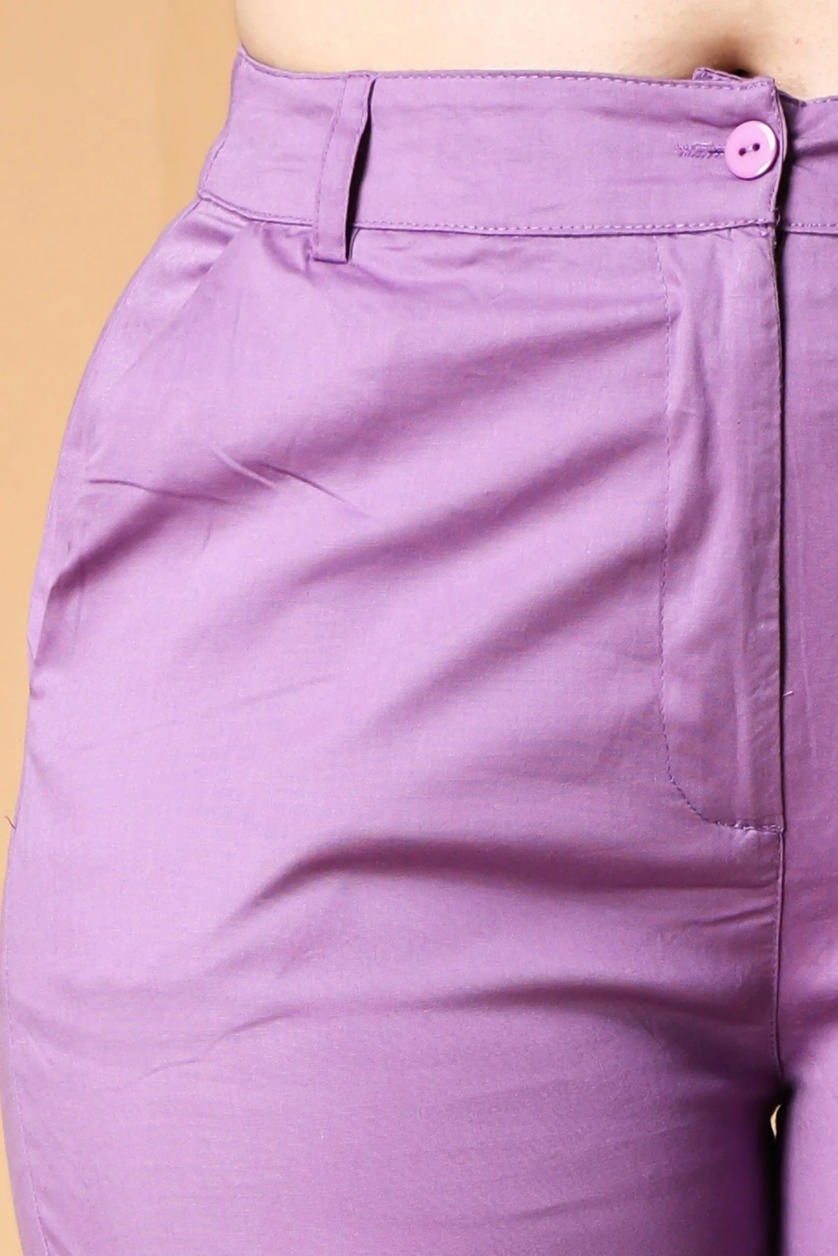 Solid Formal Pants with Ankle Buttons