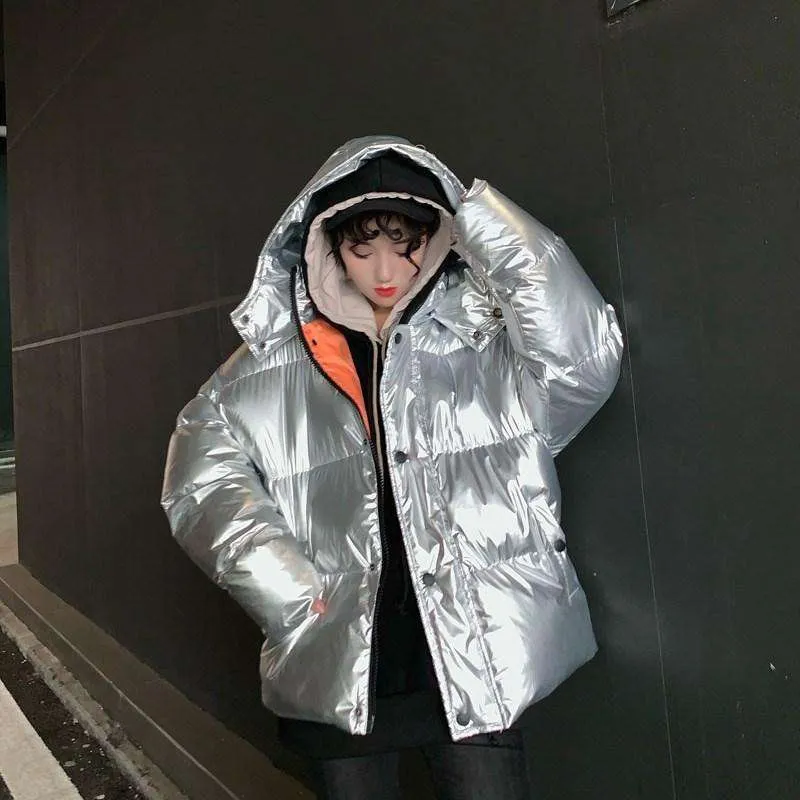 Streetwear Shiny Oversize Winter Jacke