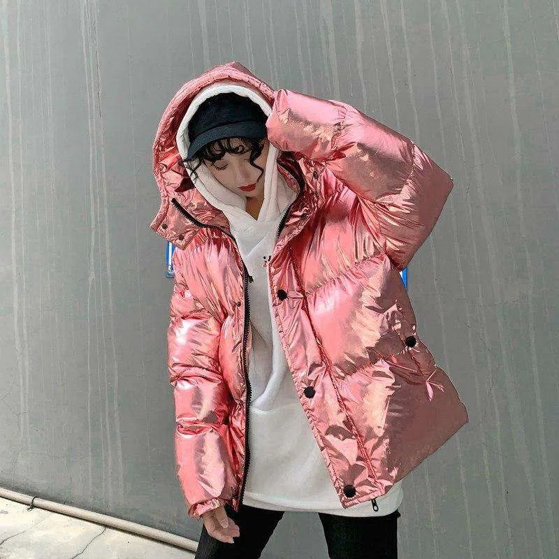 Streetwear Shiny Oversize Winter Jacke