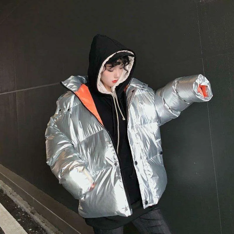 Streetwear Shiny Oversize Winter Jacke
