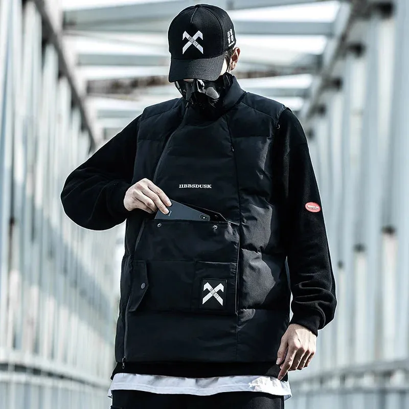 Techwear "Shifted Zip" Vest