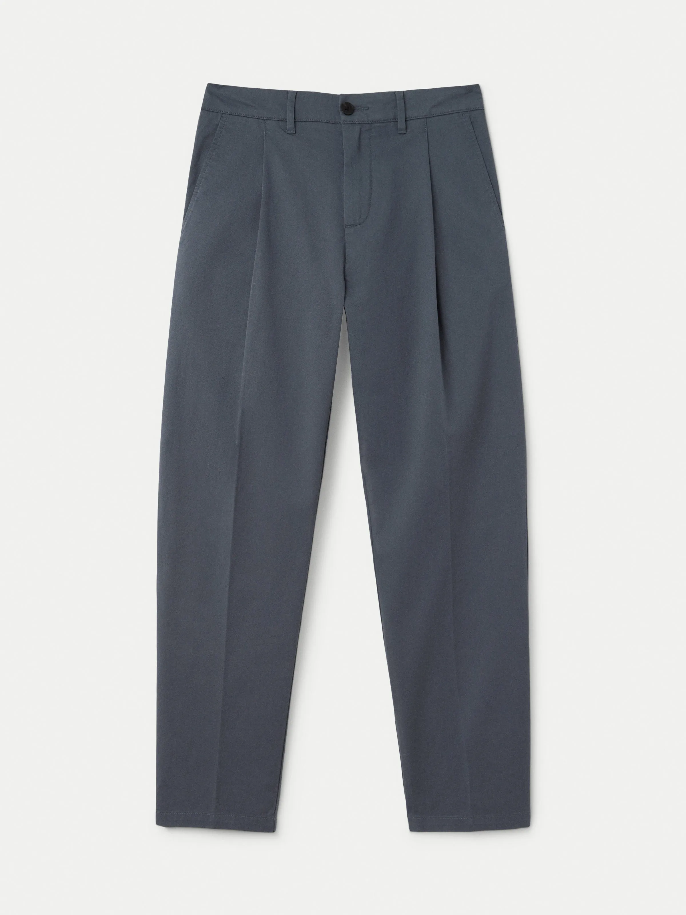 The Jamie Pleated Chino Pant in Ash Blue