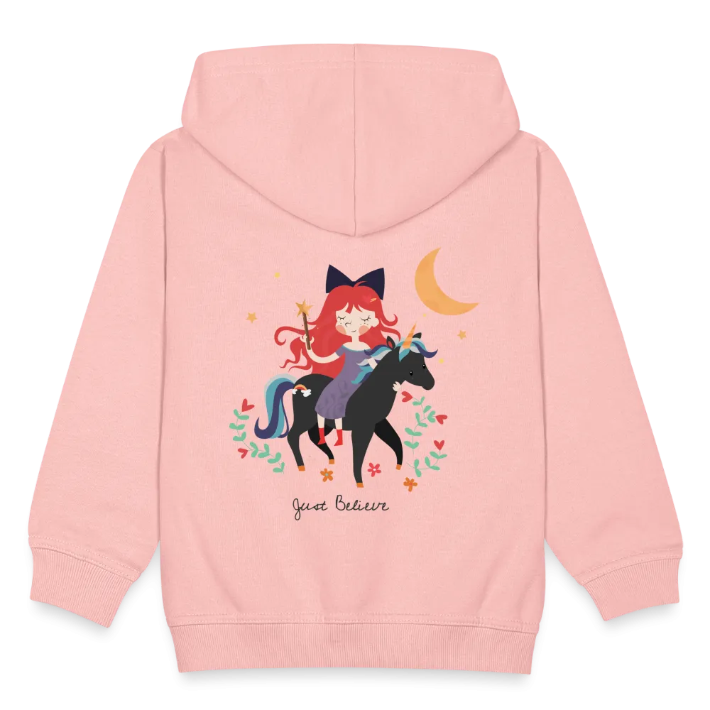 Veste à capuche Premium Enfant "Sorcière et licorne"