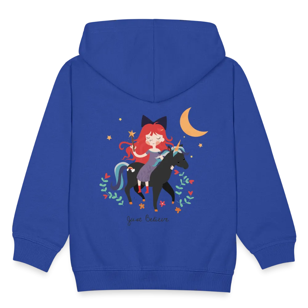 Veste à capuche Premium Enfant "Sorcière et licorne"
