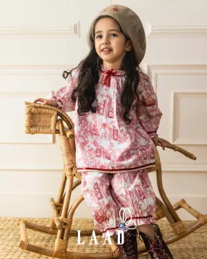 Victorian-style toile rabbit print co-ord set