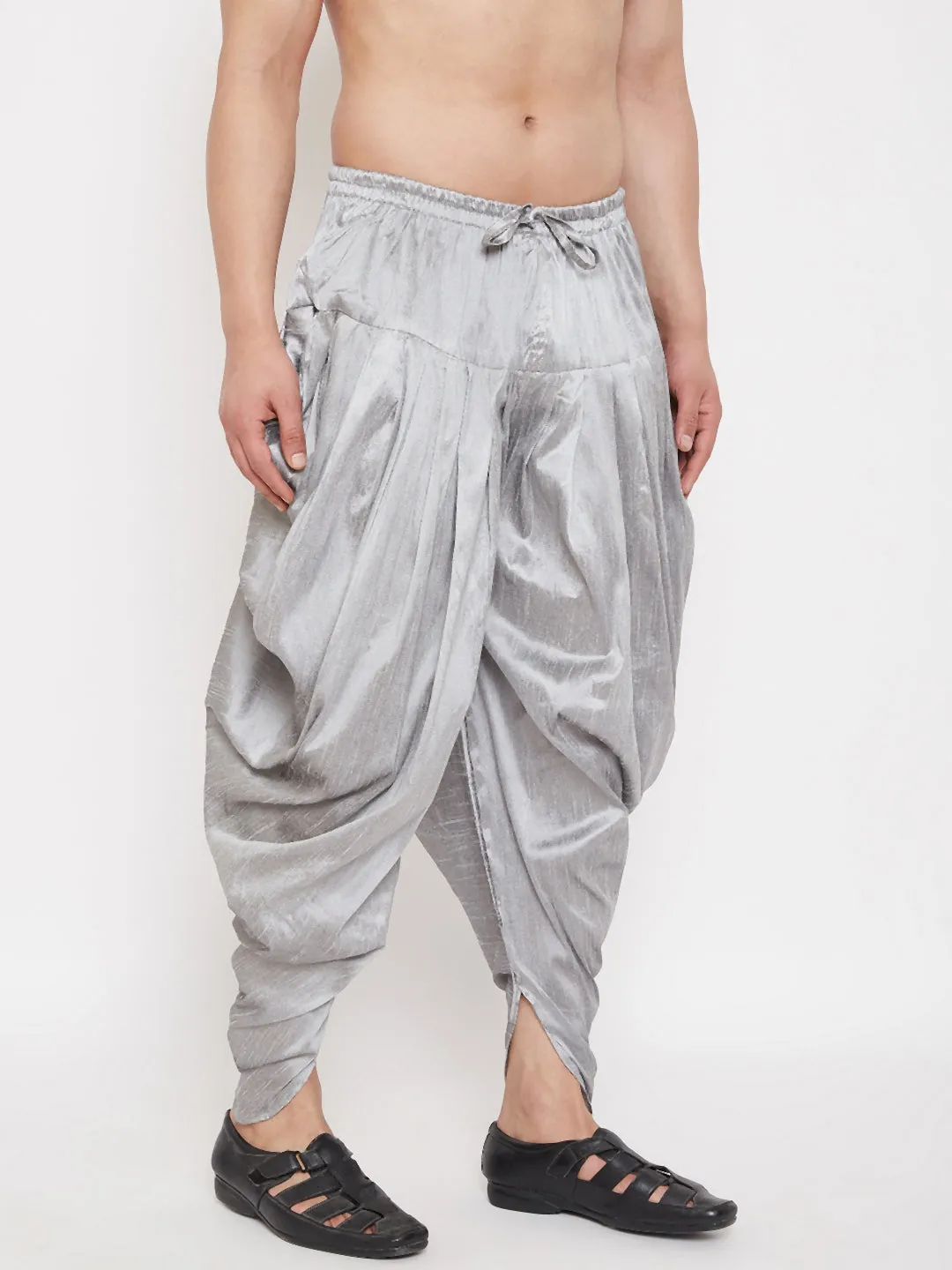 VM BY Vastramay Men's Grey Dhoti Pants