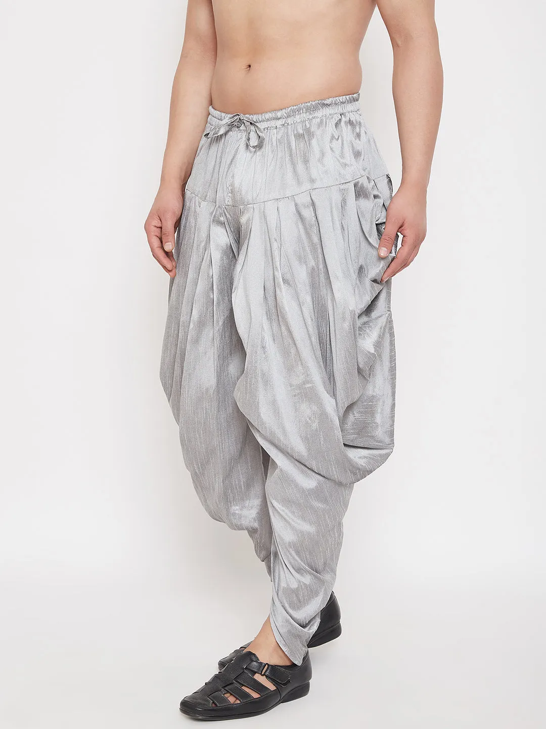 VM BY Vastramay Men's Grey Dhoti Pants