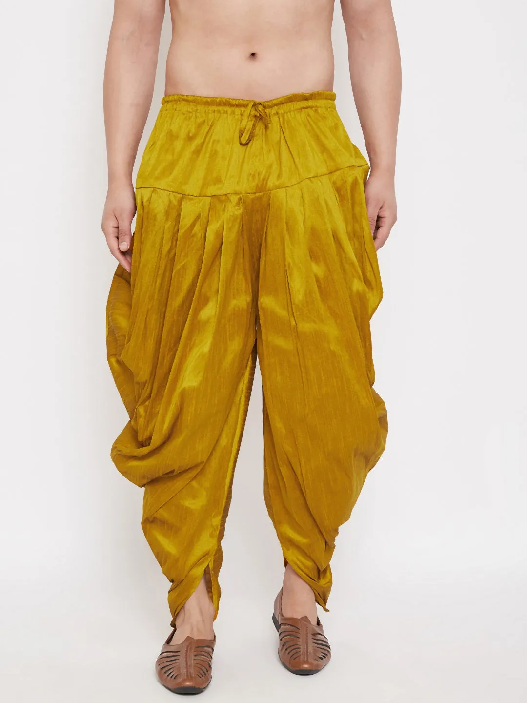 VM BY Vastramay Men's Mustard Dhoti Pants
