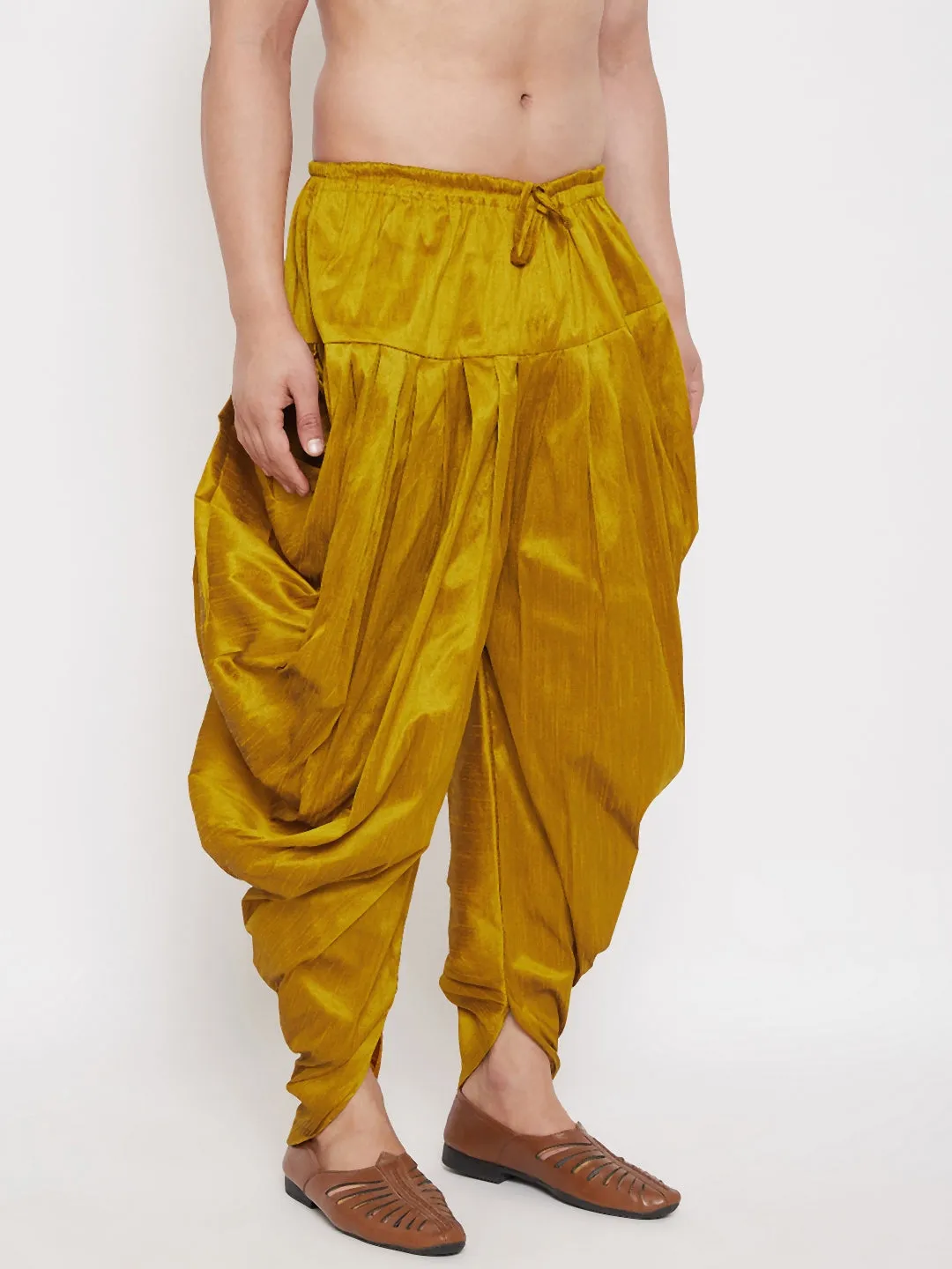 VM BY Vastramay Men's Mustard Dhoti Pants