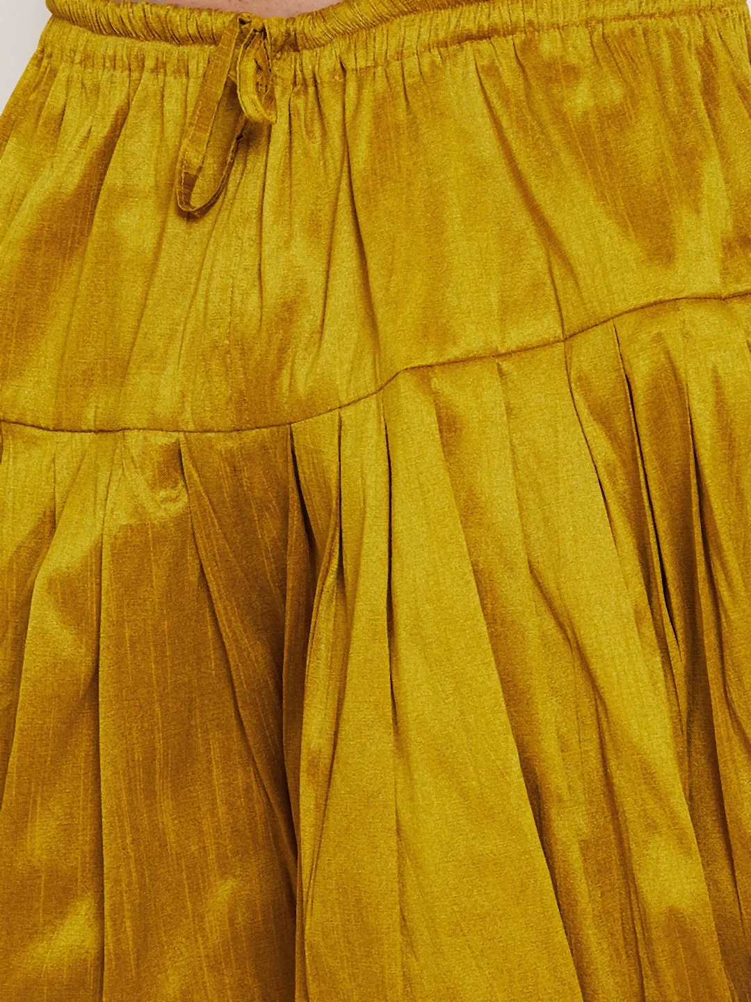 VM BY Vastramay Men's Mustard Dhoti Pants