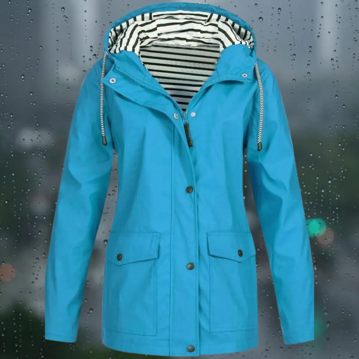 Women's Casual Long Sleeve Windbreaker Trench Coat with Hood | Ideal for Autumn/Winter