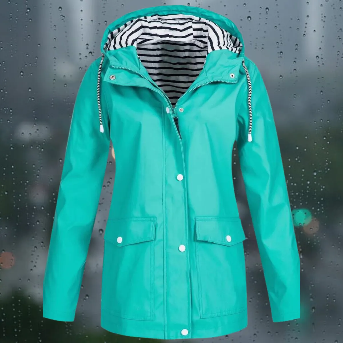 Women's Casual Long Sleeve Windbreaker Trench Coat with Hood | Ideal for Autumn/Winter
