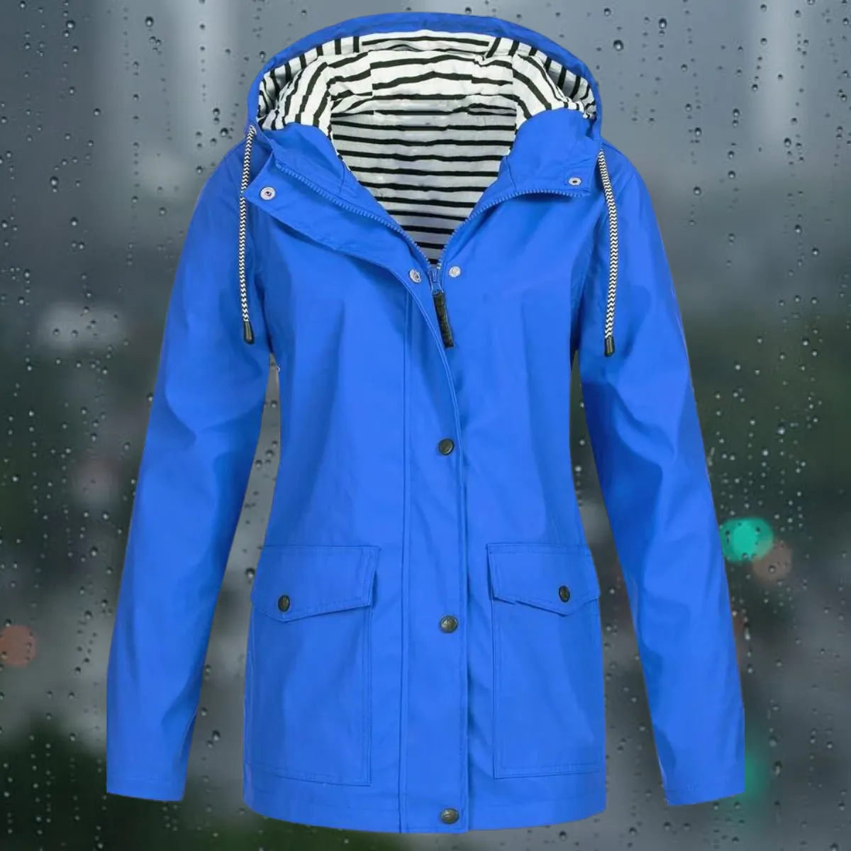 Women's Casual Long Sleeve Windbreaker Trench Coat with Hood | Ideal for Autumn/Winter