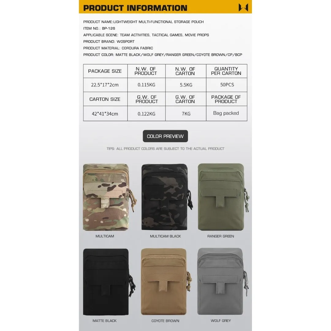 WST Multifunctional Molle Pouch GP with Zipper - Ranger Green