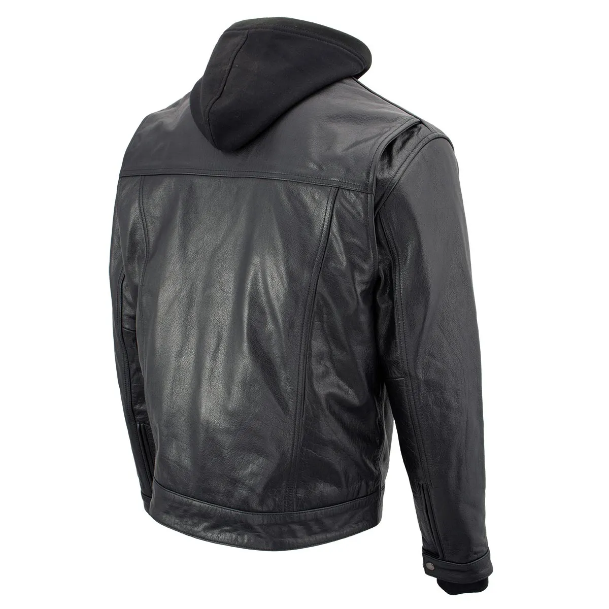 Xelement XS1025 Men’s 'Cross Rake' Black Snap Front Leather Shirt