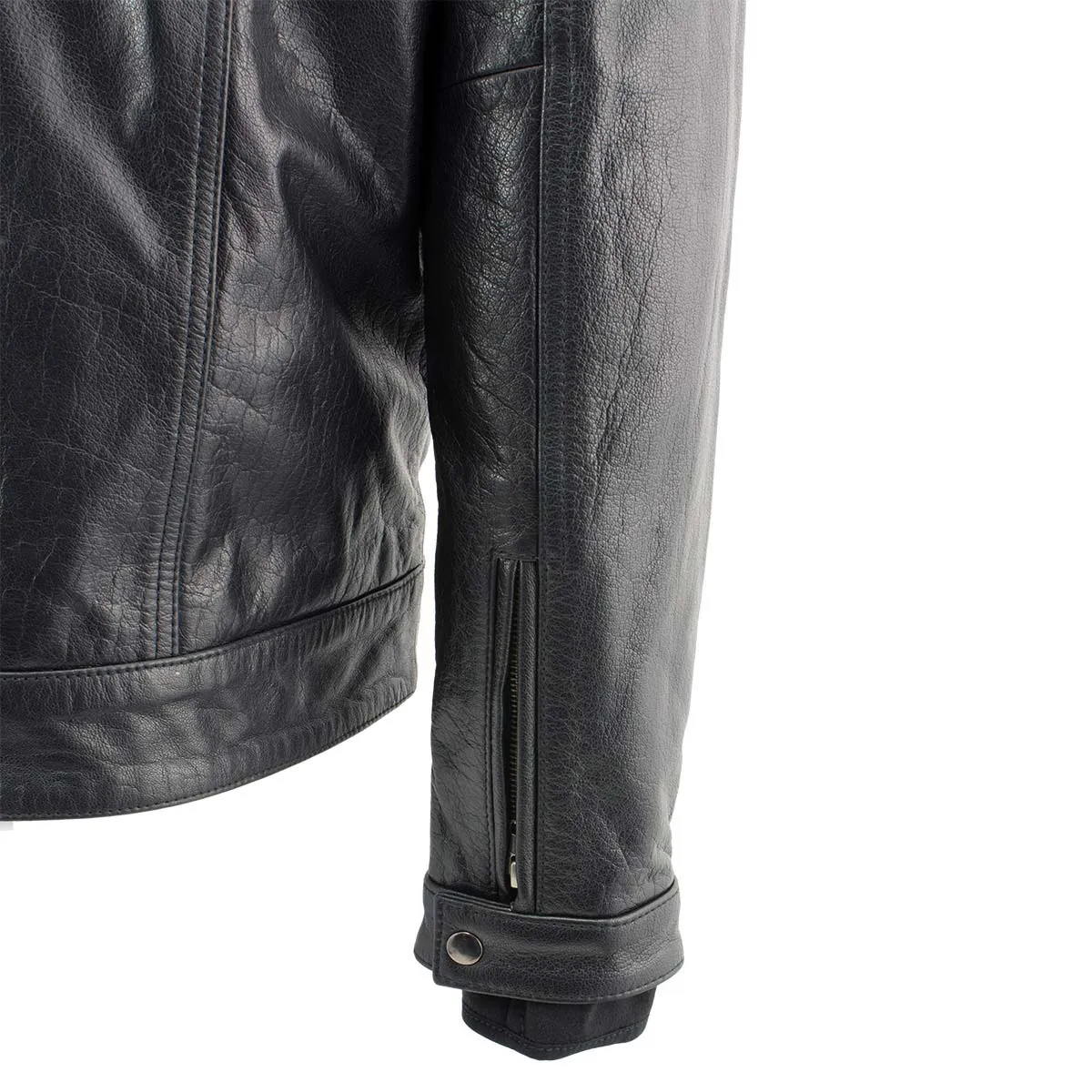 Xelement XS1025 Men’s 'Cross Rake' Black Snap Front Leather Shirt