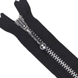 YKK- #3 Shiny Silver Ball Runner Closed-End YKK Zipper