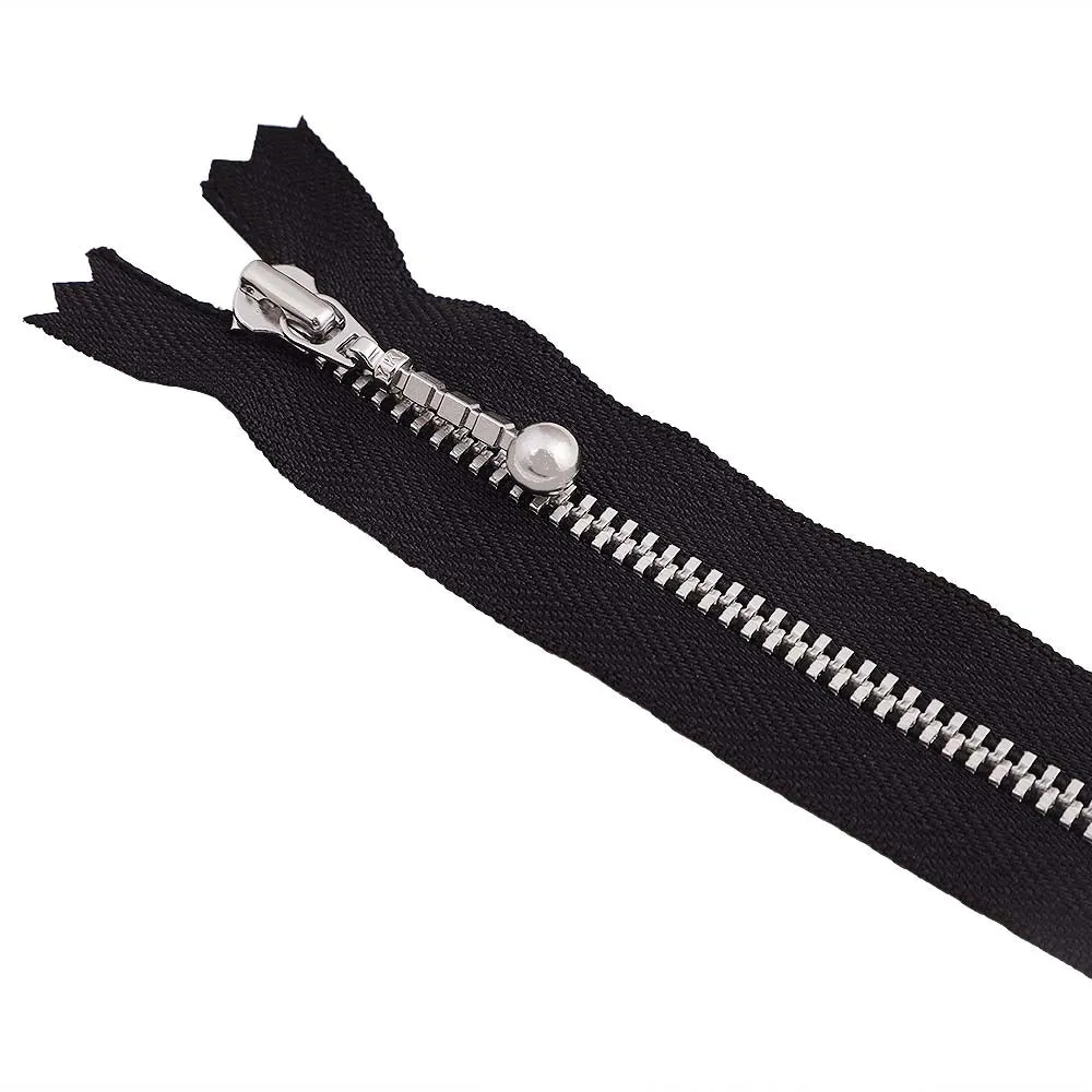 YKK- #3 Shiny Silver Ball Runner Closed-End YKK Zipper